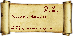 Potyondi Mariann névjegykártya